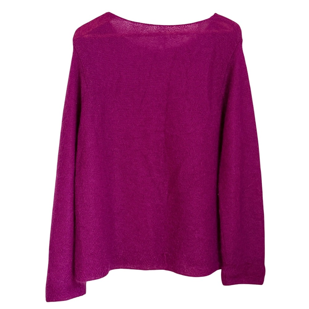 Vintage Mohair Blend Fuzzy Sweater Womens L Magenta Purple Cozy Luxury Cobain - Picture 3 of 8